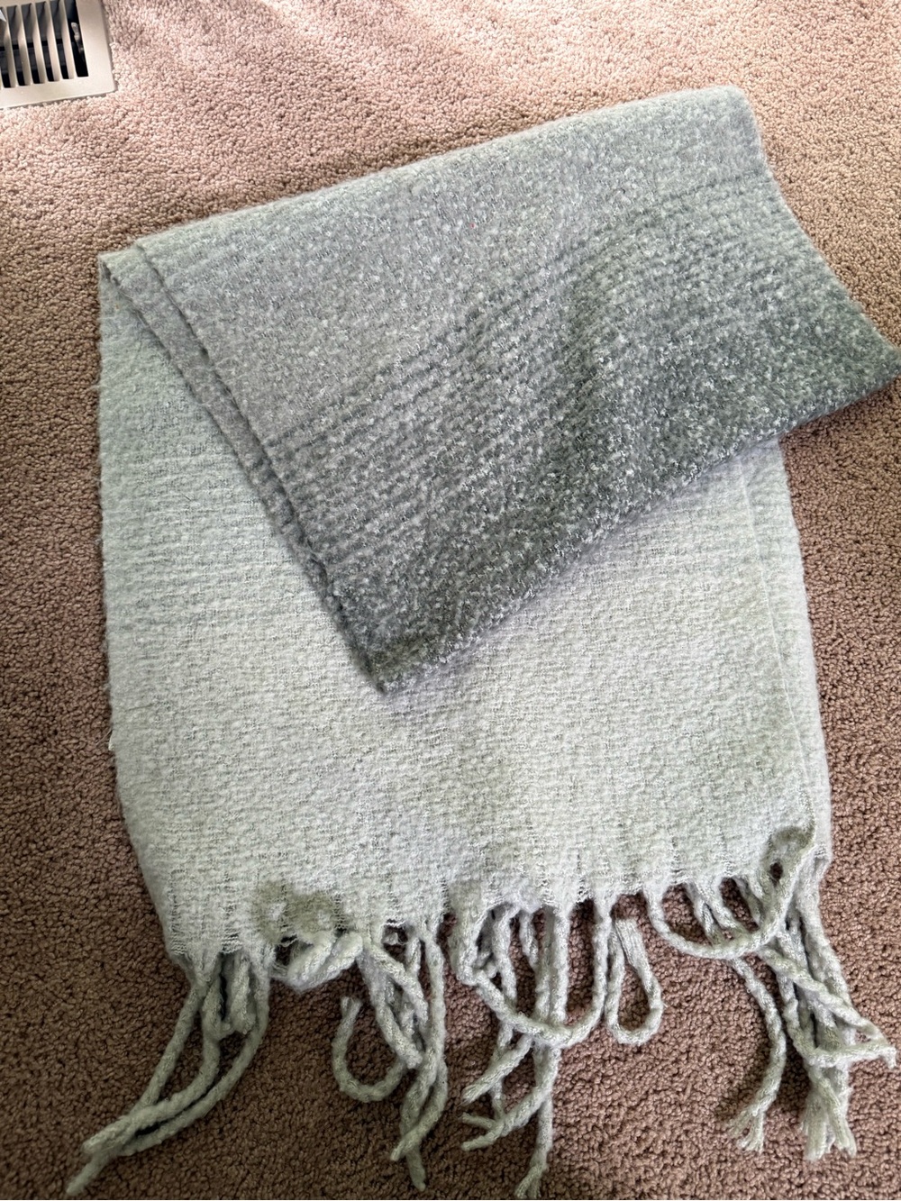 Mer Sea & Co Soft Gray Fringe Oversized Scarf - Cozy
